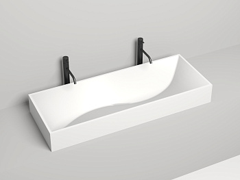 Раковина из искусственного камня S-Stone Salini SONATA 1401201M 120х50 подвесная цвет белый 1 отверстие под смеситель